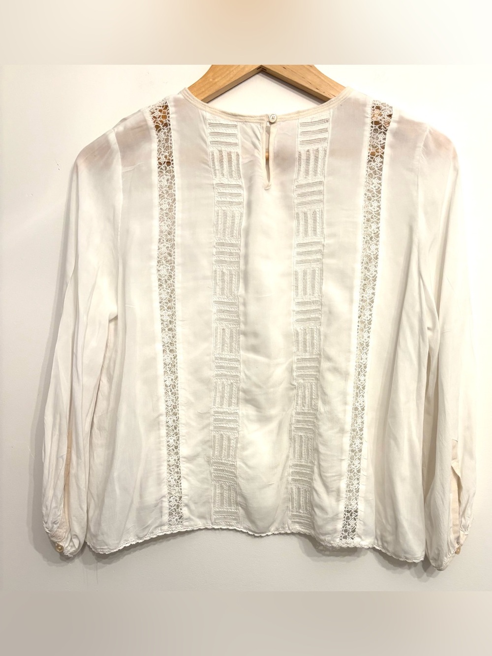 Wilfred Entendre Blouse | Rare Lace Detail French Girl Boho Top, Size S/M - Picture 7 of 10